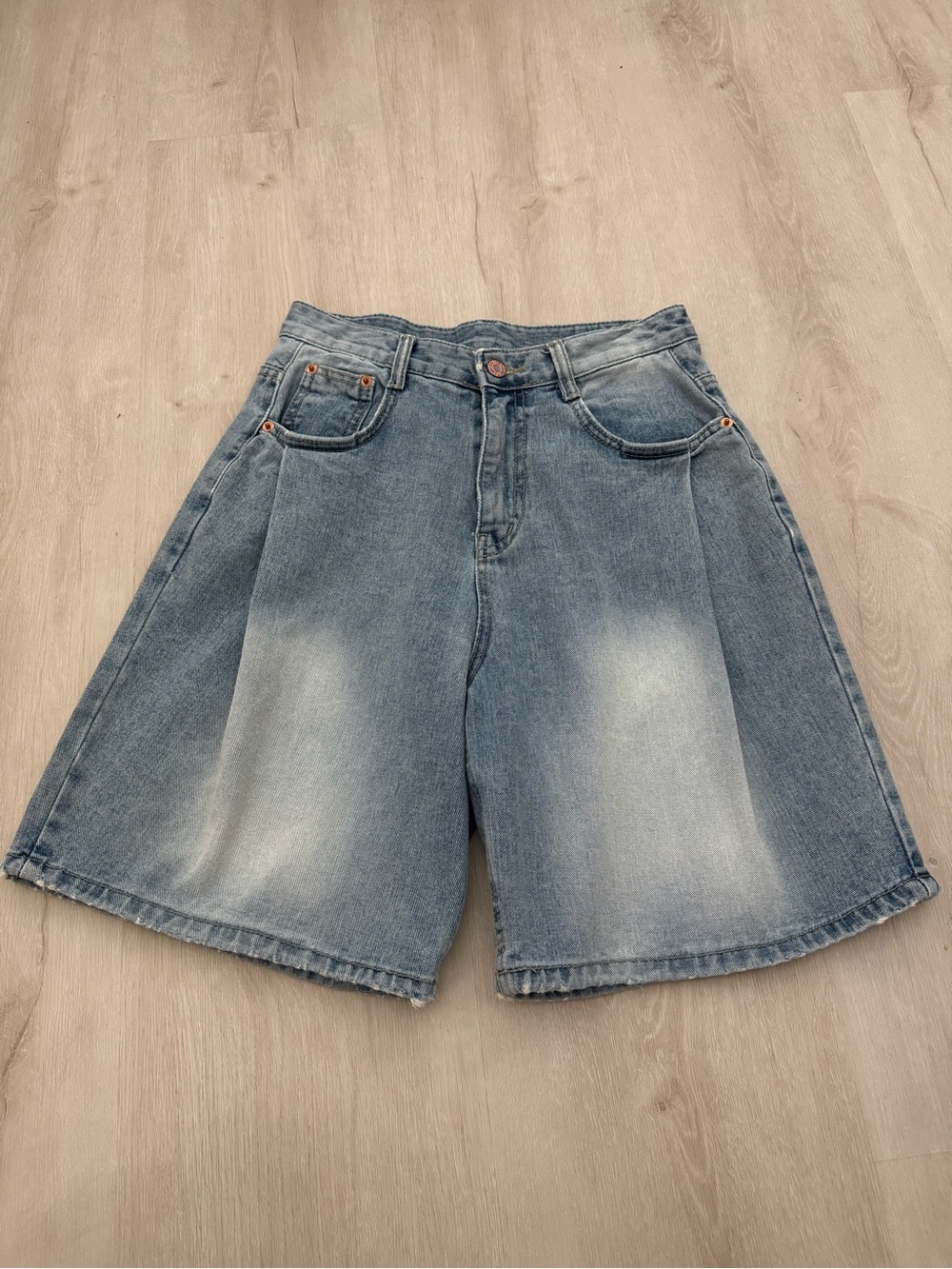 Women’s Washed Blue Denim Shorts